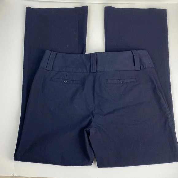 Navy blue office professional straight  leg womens flare leg pull on pants sz 10 - Picture 3 of 13